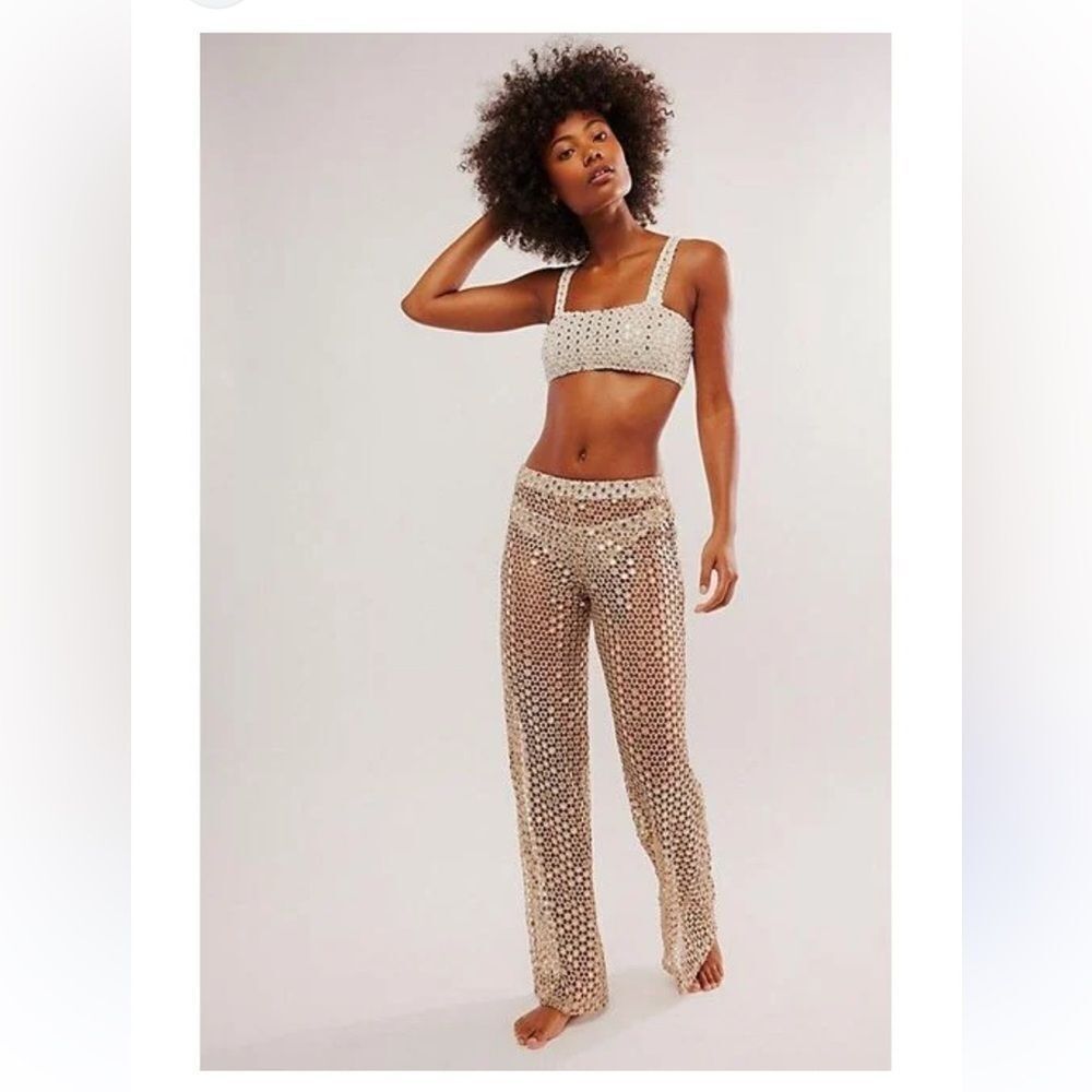 FP x EastNWestLabel Mirror Sequin Sheer Pants